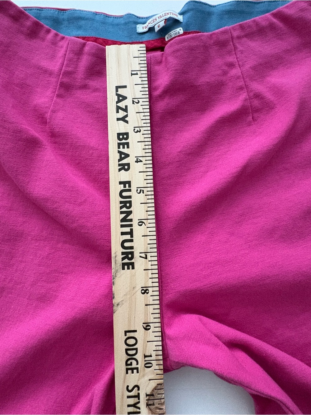 Frances Valentine Pink Cropped Stretch Pants Size 6 Cotton Blend Ankle Slim - Picture 6 of 13